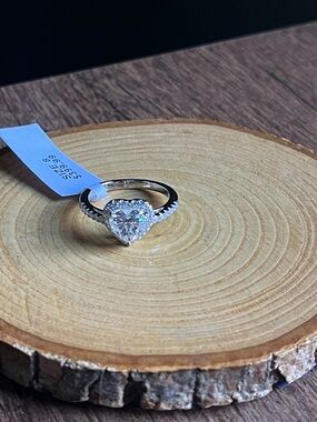 Moissanite Heart-Cut Solitaire Ring in Silver 925